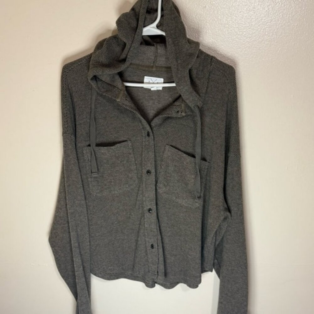 Thread & Supply Brown Hooded Blouse